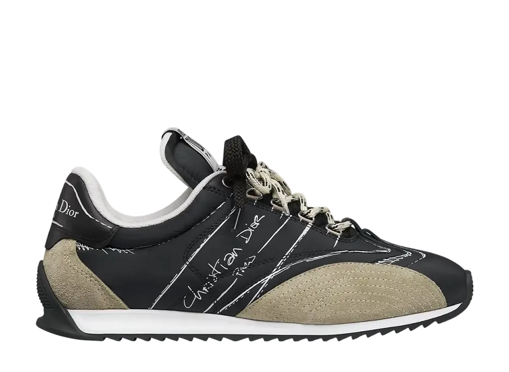 Dior Women's D-Sketch Sneaker Nylon & Calfskin "Black"