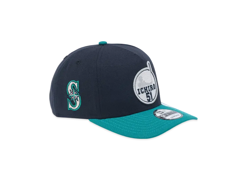 NEW ERA PC 9Fifty A-Frame Hall of Fame 2025 Ichiro Suzuki Seattle Mariners Patch "Navy/Green"