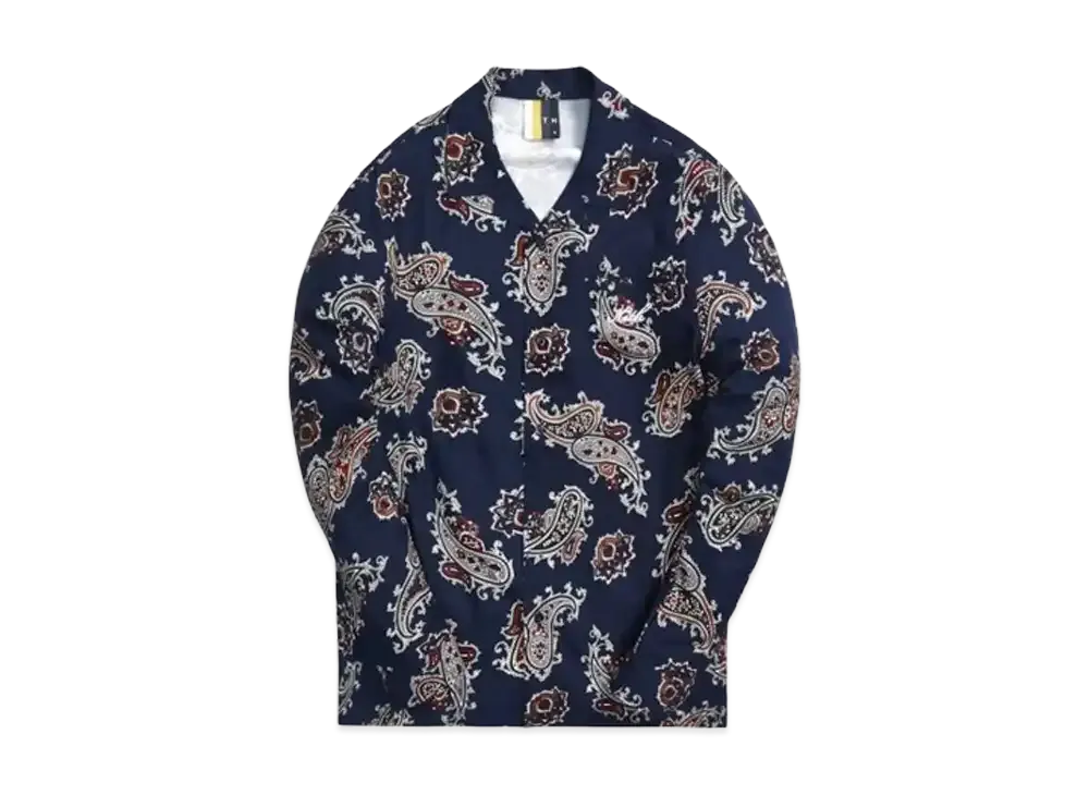 Kith L/S Thompson Printed Camp Collar Silk Cotton Shirt "Nocturnal"