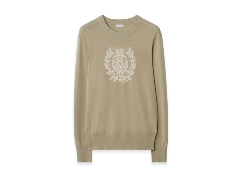 Burberry B Crest Wool Sweater "Quill"