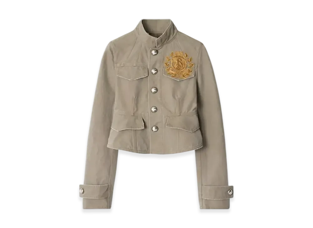 Burberry B Crest Cotton Tailored Jacket "Quill"