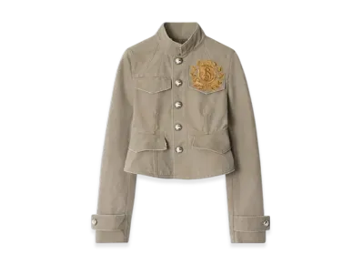 Burberry B Crest Cotton Tailored Jacket "Quill"