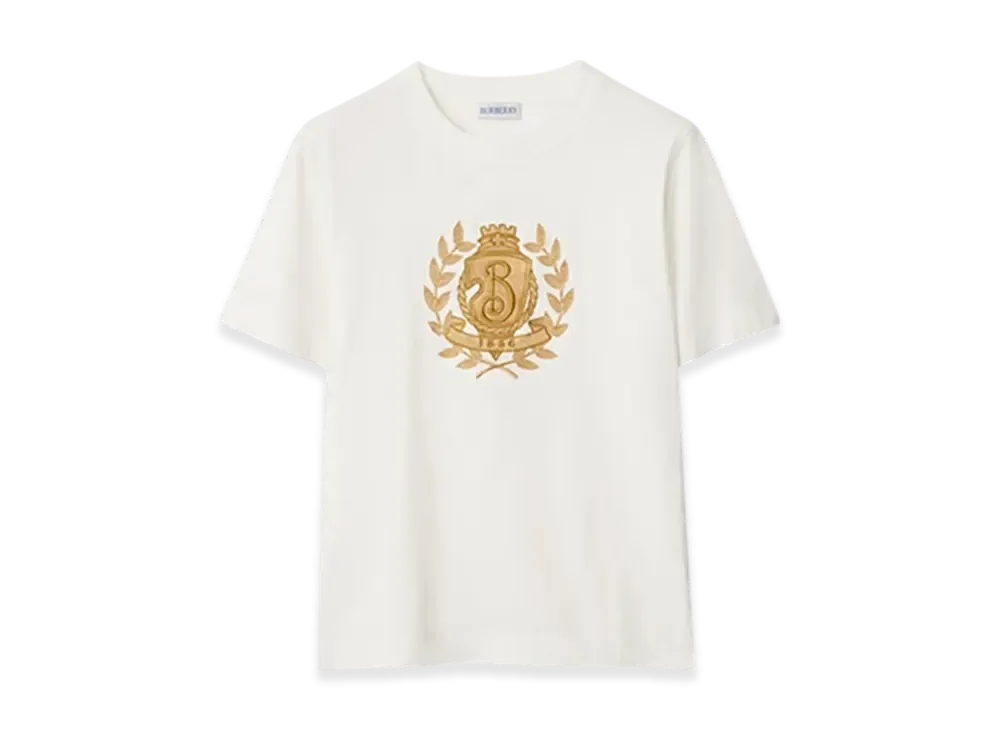 Burberry B Crest Cotton T-shirt "Chalk"