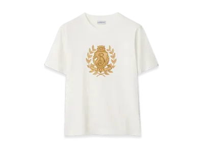 Burberry B Crest Cotton T-shirt "Chalk"