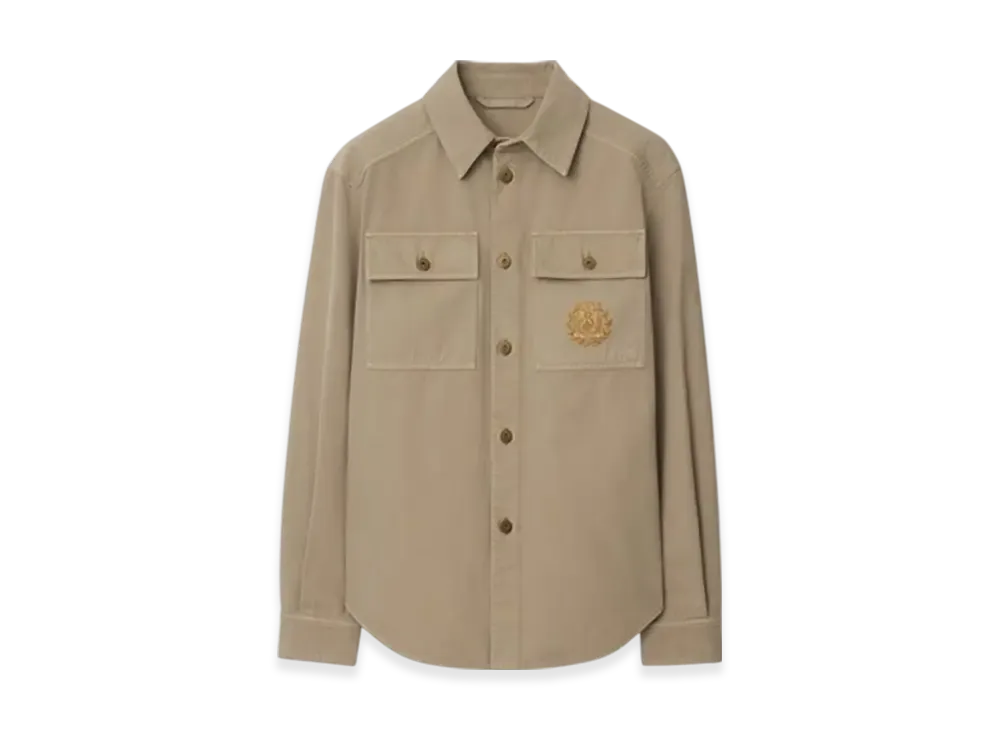 Burberry B Crest Cotton Overshirt "Quill"