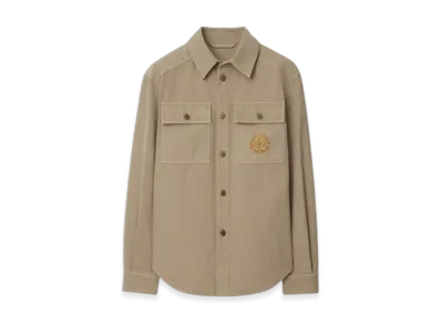 Burberry B Crest Cotton Overshirt "Quill"