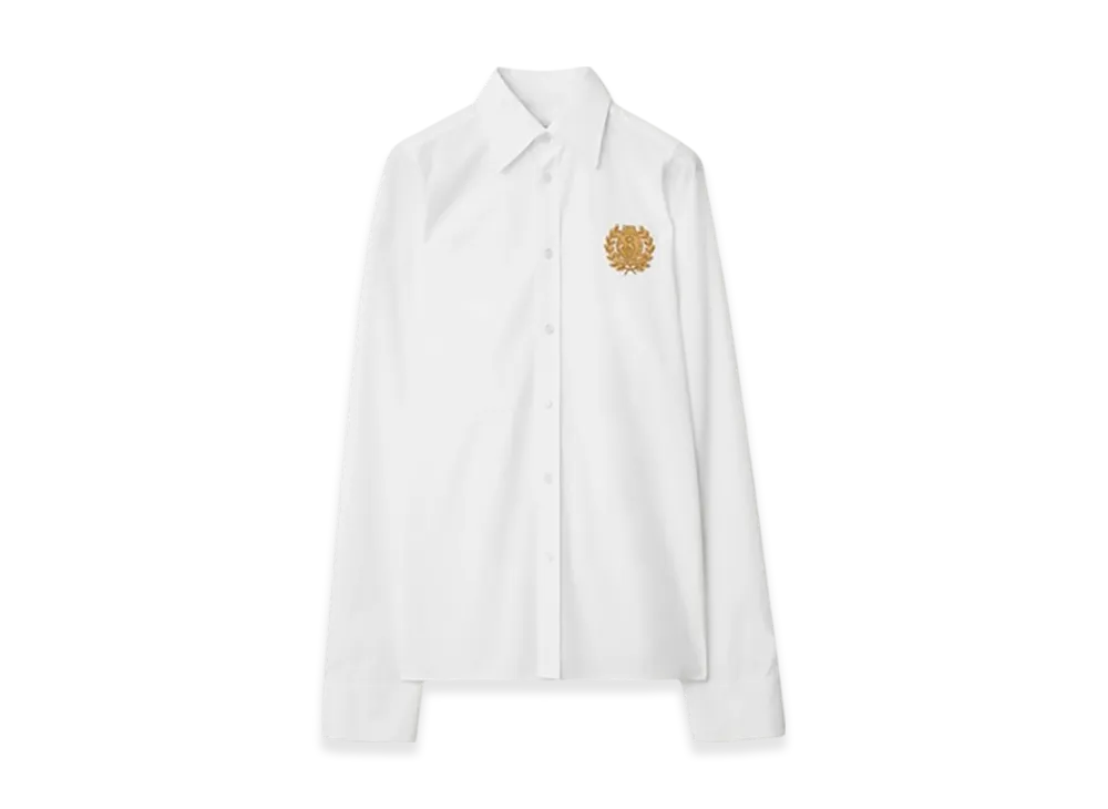 Burberry B Crest Cotton Shirt "Optic White"