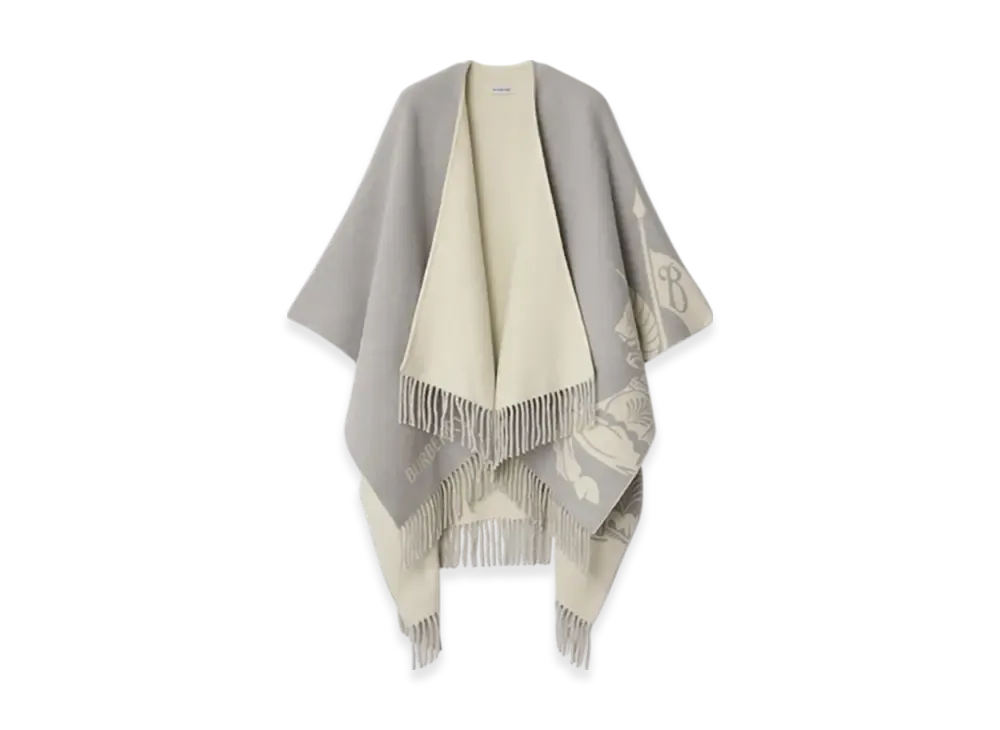 Burberry EKD Wool Cashmere Cape "Pigeon Grey"