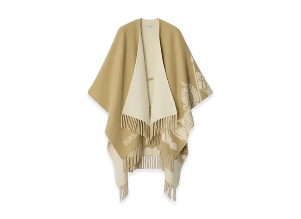 Burberry EKD Wool Cashmere Cape "Sand"