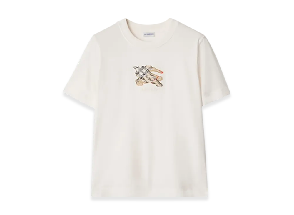 Burberry EKD Check Cotton T-shirt "Chalk White"