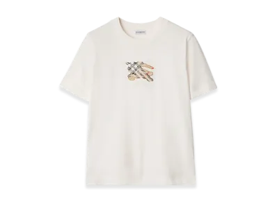 Burberry EKD Check Cotton T-shirt "Chalk White"
