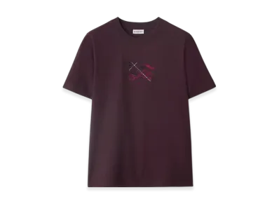 Burberry EKD Check Cotton T-shirt "Wine Red"