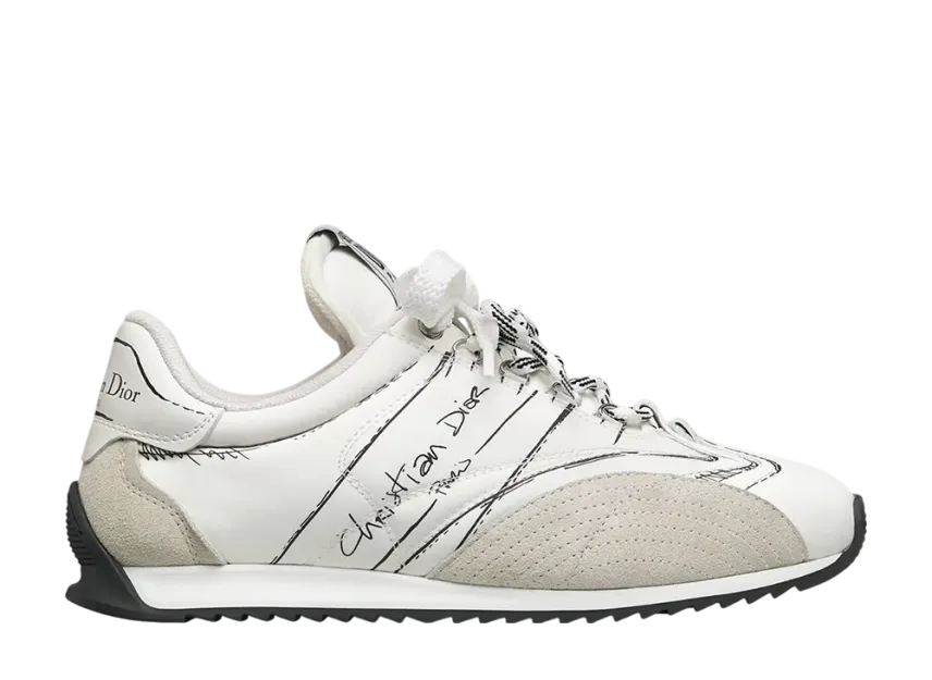 ディオール ディースケッチ スニーカー カーフスキン ホワイト Dior Women's D-Sketch Sneaker Nylon & Calfskin