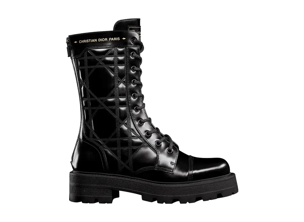 ディオール ウィメンズ D-ユニット ショートブーツ カナージュ キルティング カーフスキン "ブラック"