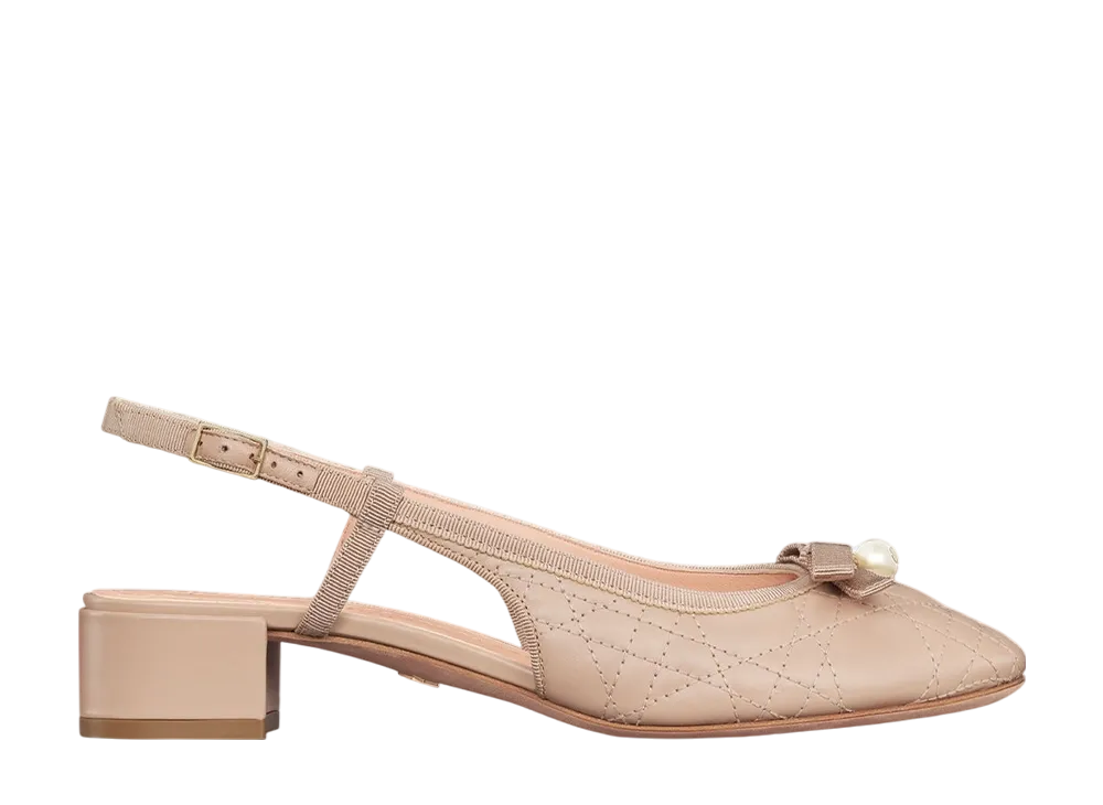 ディオール ウィメンズ バレエ スリングバックパンプス カナージュ キルティング カーフスキン "ヌード"