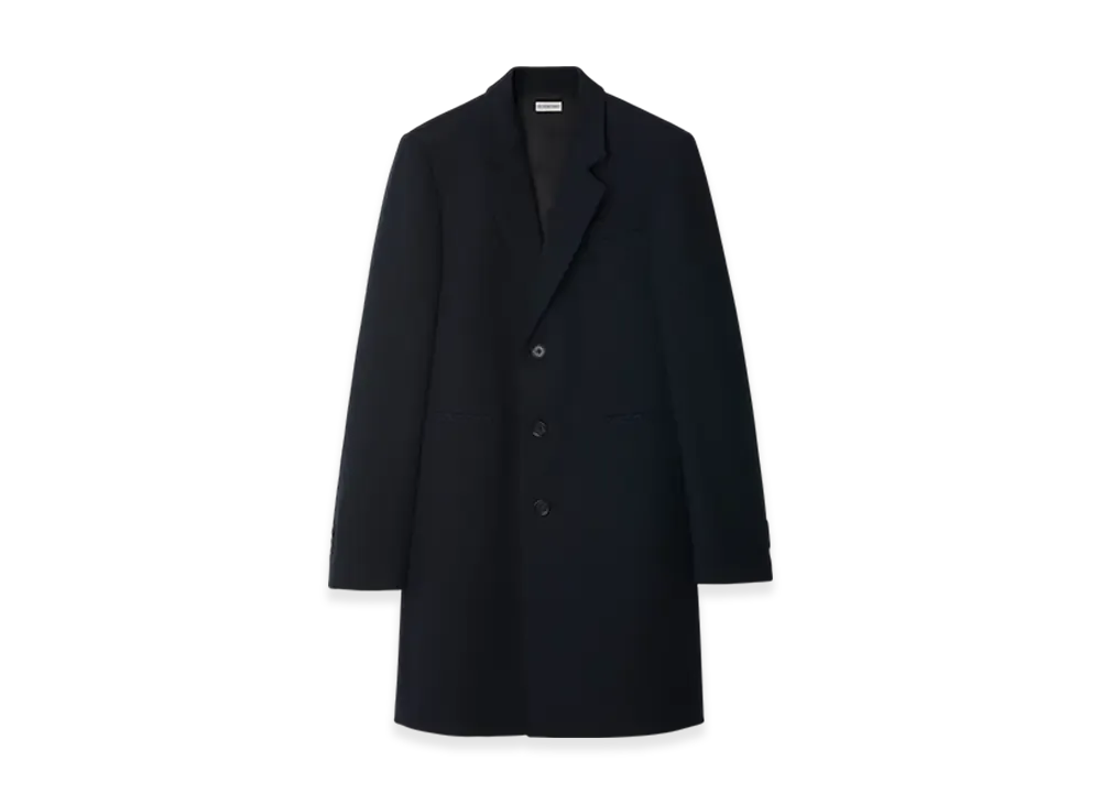 Burberry Wool Tailored Coat "Navy"