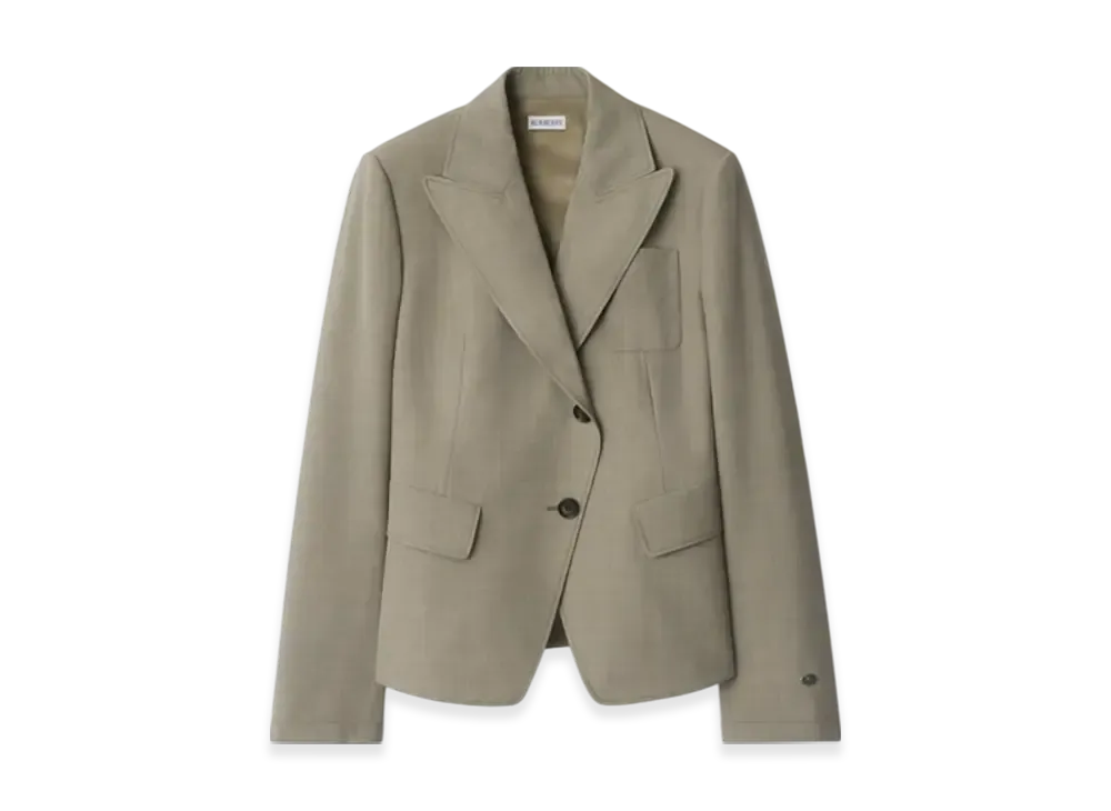 Burberry Wool Tailored Jacket "Olive Drab"