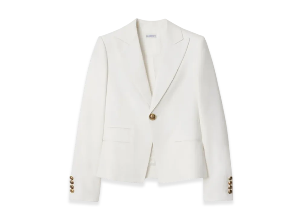 Burberry Wool Tailored Jacket "Cool Alabaster"