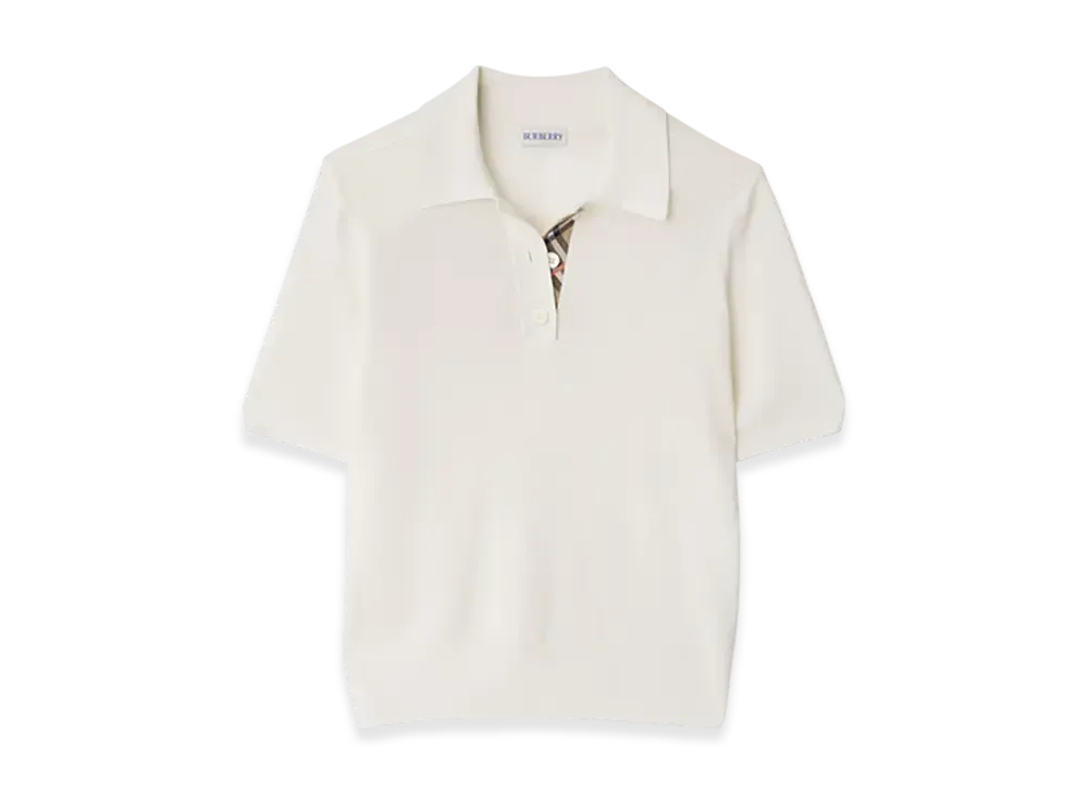 Burberry Wool Polo Shirt "Chalk"