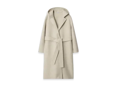Burberry Cashmere Hooded Wrap Coat "Soap"