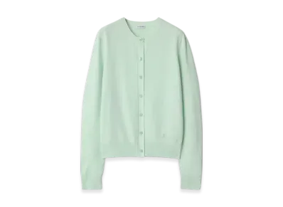 Burberry Cashmere Blend Cardigan "Pale Mint"