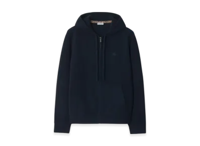 Burberry Cashmere Blend Zip Hoodie "Navy"