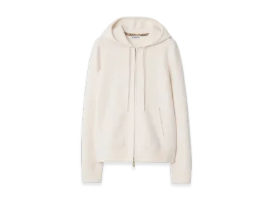 Burberry Cashmere Blend Zip Hoodie "Chalk"
