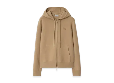 Burberry Cashmere Blend Zip Hoodie "Flax"