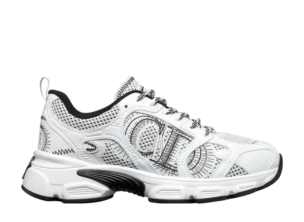 ディオール ウィメンズ クロノ スニーカー メッシュ & レザーエフェクト パネル "ホワイト/ブラック"