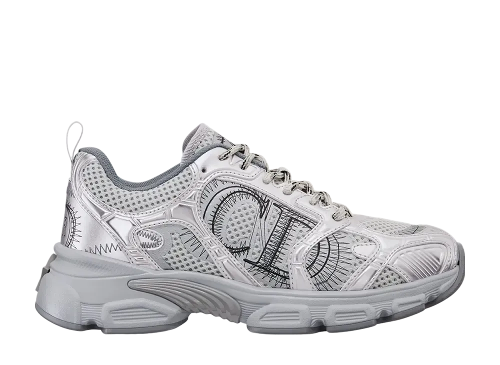 ディオール ウィメンズ クロノ スニーカー メッシュ & ラミネート レザーエフェクト パネル "シルバー/グレー"