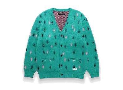 WACKO MARIA Diamond Heavy Mohair Knit Cardigan "Green"