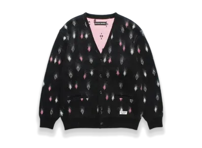WACKO MARIA Diamond Heavy Mohair Knit Cardigan "Black"