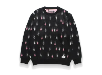WACKO MARIA Diamond Heavy Mohair Knit Sweater "Black"