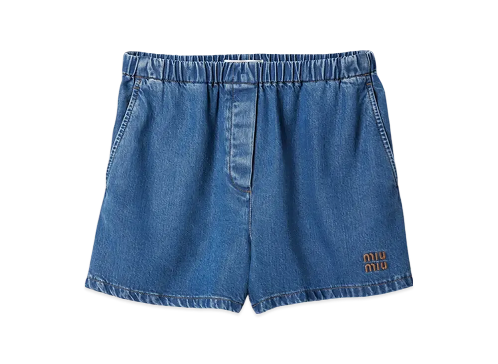 MIU MIU Women's Denim Bermudas "Navy"