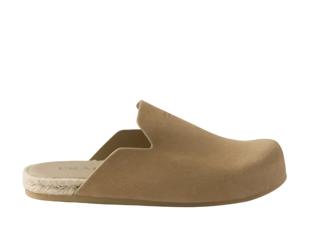 プラダ スエード ミュール "ベージュ"