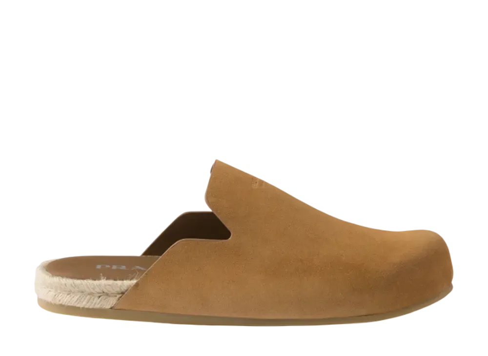 プラダ スエード ミュール "ブラウン"