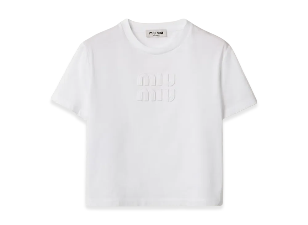 MIU MIU Women's Cotton Jersey T-Shirt "White"