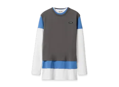 MIU MIU Women's Jersey T-Shirts (Set of 3) "Steel/White/Blue"