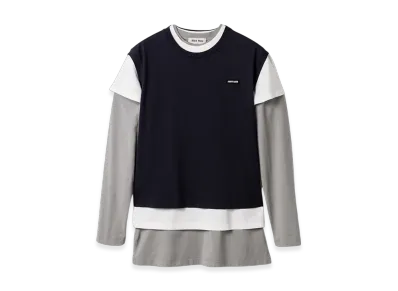 MIU MIU Women's Jersey T-Shirts (Set of 3) "White/Light Blue/Hematite"