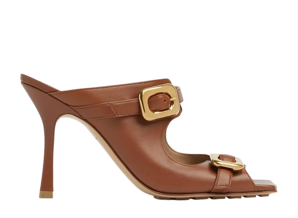 ボッテガヴェネタ ウィメンズ ストレッチ バックル ミュールサンダル "キャラメル"