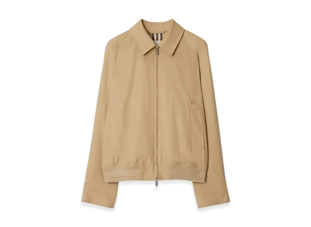 Burberry Gabardine Chesterfield Harrington Jacket "Flax"