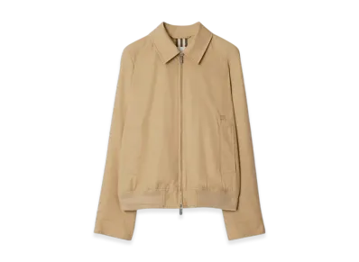 Burberry Gabardine Chesterfield Harrington Jacket "Flax"