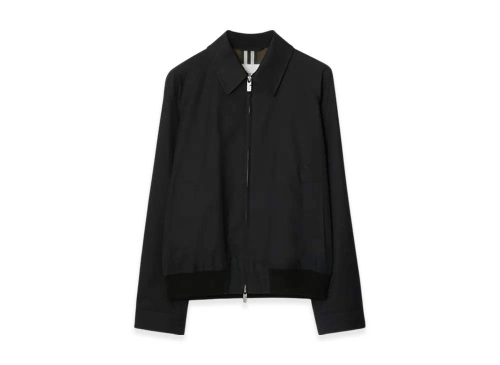 Burberry Gabardine Harrington Jacket "Black"