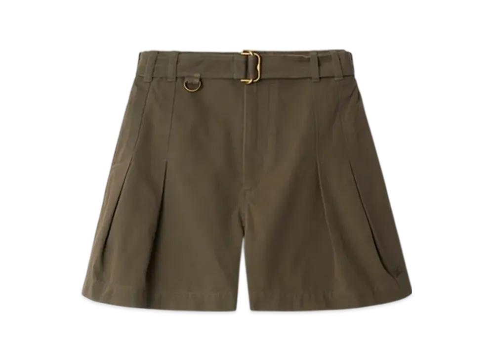 Burberry Belted Gabardine Shorts "Military"