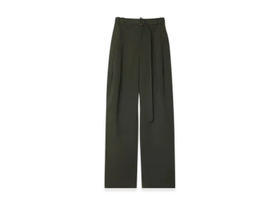 Burberry Belted Gabardine Trousers "Shale"