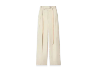 Burberry Belted Gabardine Trousers "Lunar"