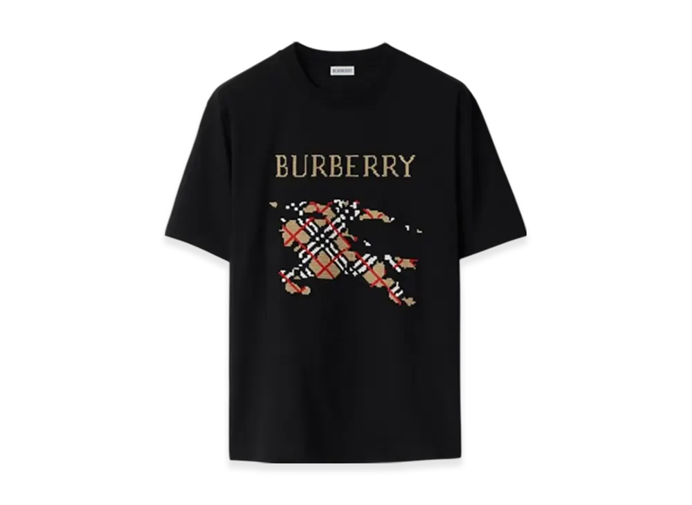 Burberry Cross-Stitch EKD Cotton T-shirt "Black"