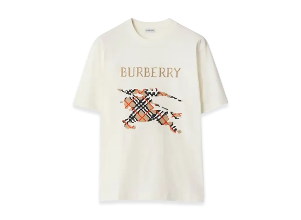 Burberry Cross-Stitch EKD Cotton T-shirt "Chalk"