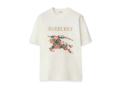 Burberry Cross-Stitch EKD Cotton T-shirt "Chalk"