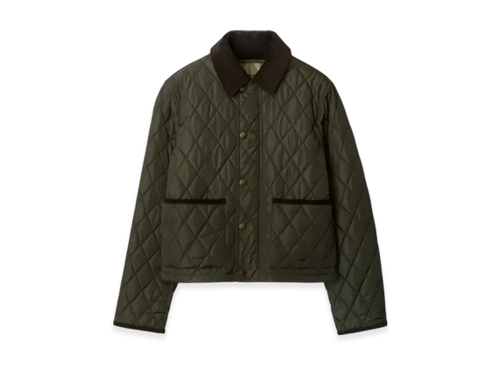 Burberry Cropped Quilting Nylon Jacket "Shale/Blush"